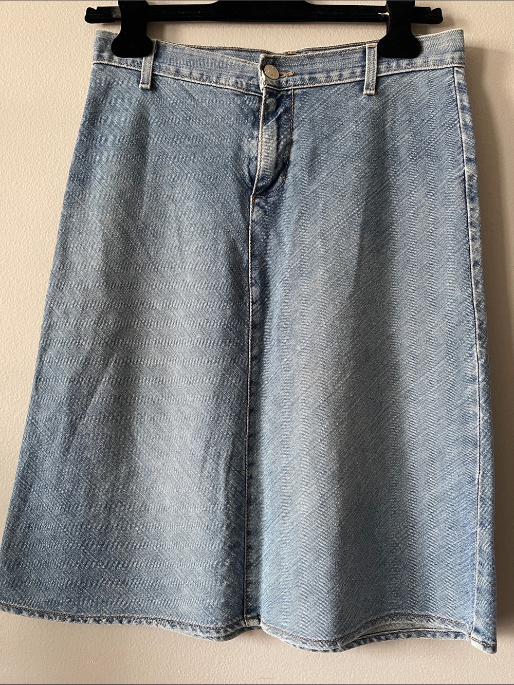 Heart Moon Star vintage 90s Light Blue Denim A-Line Skirt